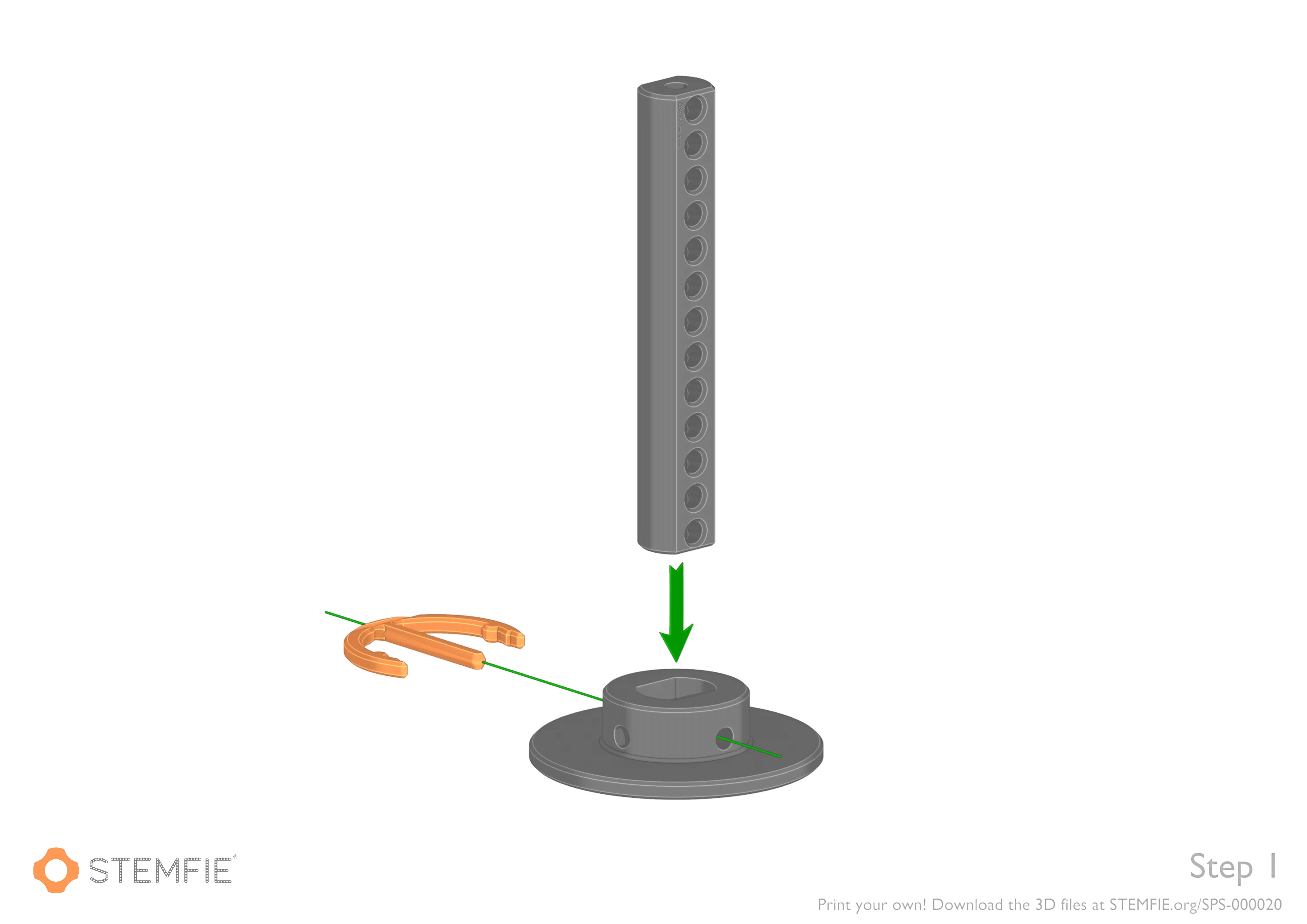 STEMFIE Building Toy Set SPS 000020 Triple Helix Gear Spinner stemfie.org Build Plates