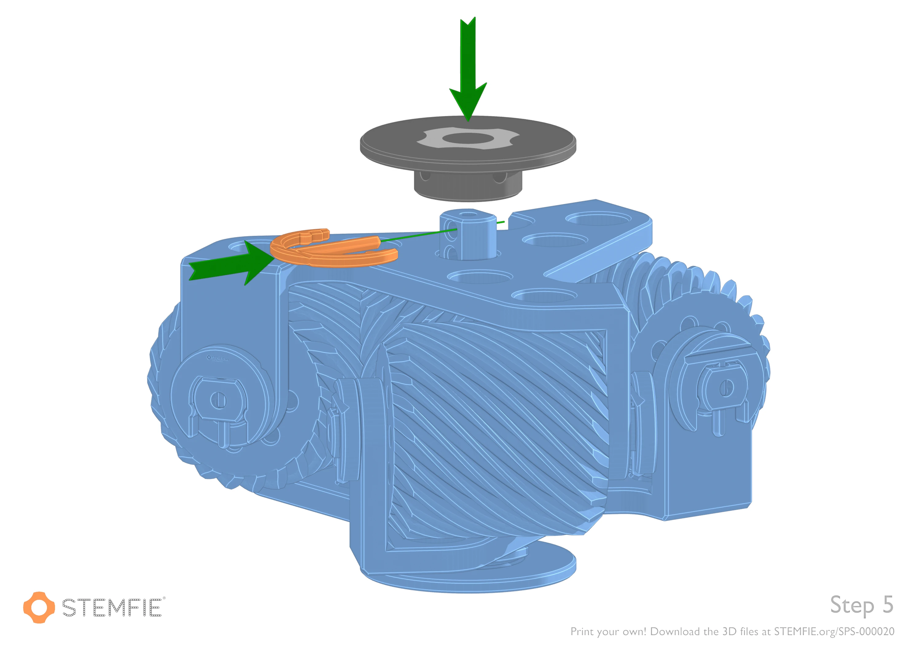 STEMFIE Building Toy Set SPS 000020 Triple Helix Gear Spinner stemfie.org Build Plates