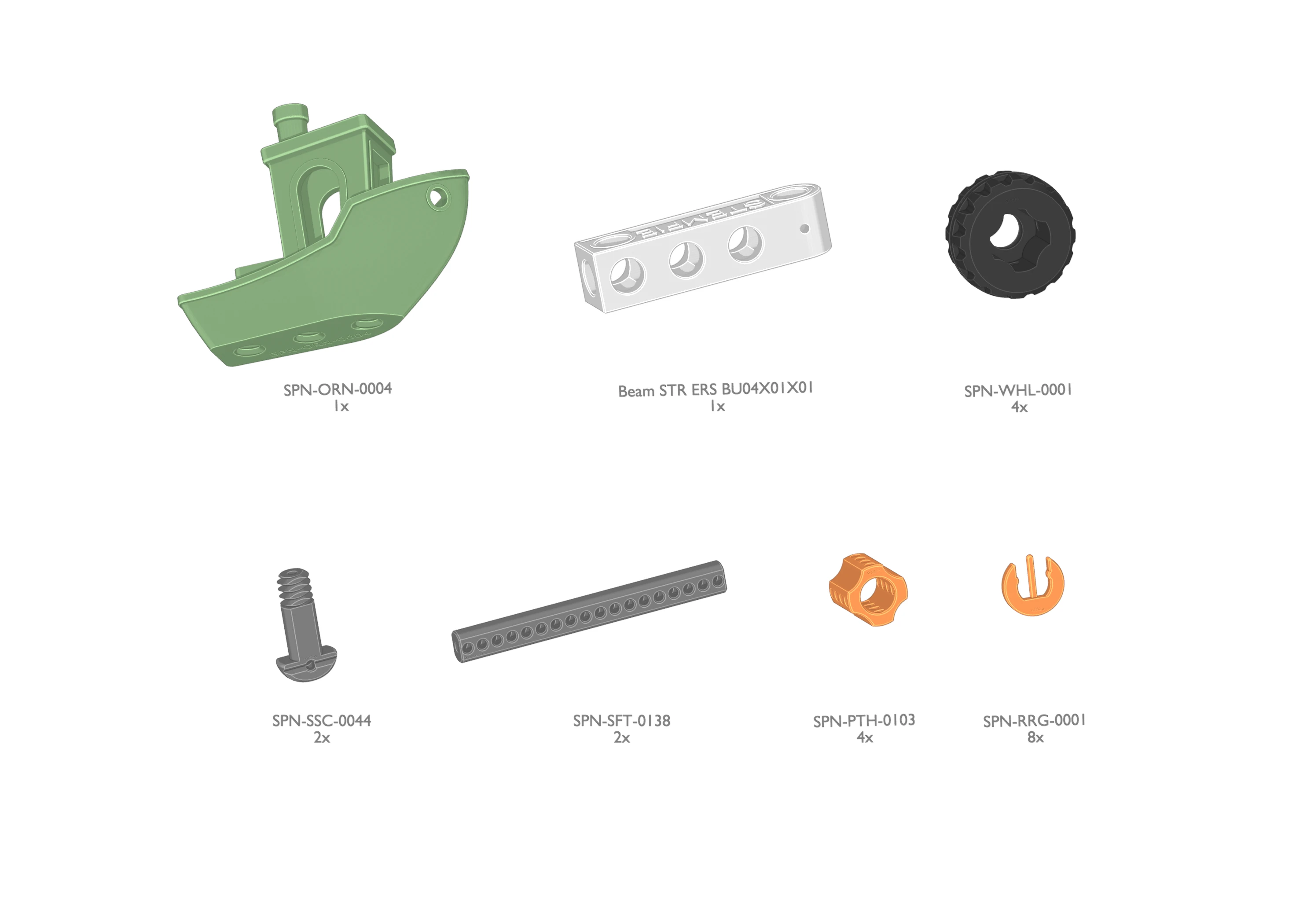 STEMFIE Building Toy Set SPS 000021 BenchyCruiser stemfie.org Parts List